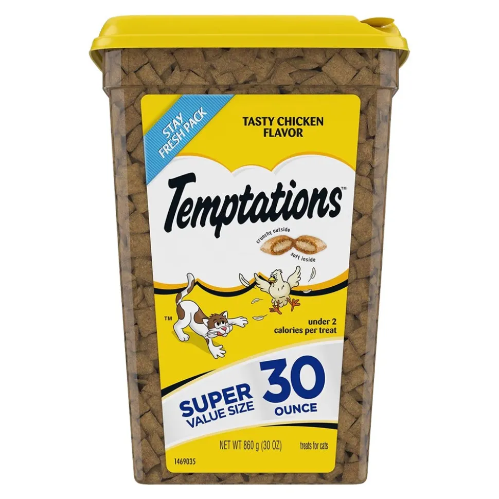 Temptations Classics Crunchy & Soft Adult Cat Treats Tasty Chicken 30-oz