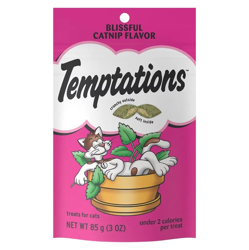 Temptations Classics Crunchy & Soft Adult Cat Treats Blissful Catnip 3-oz