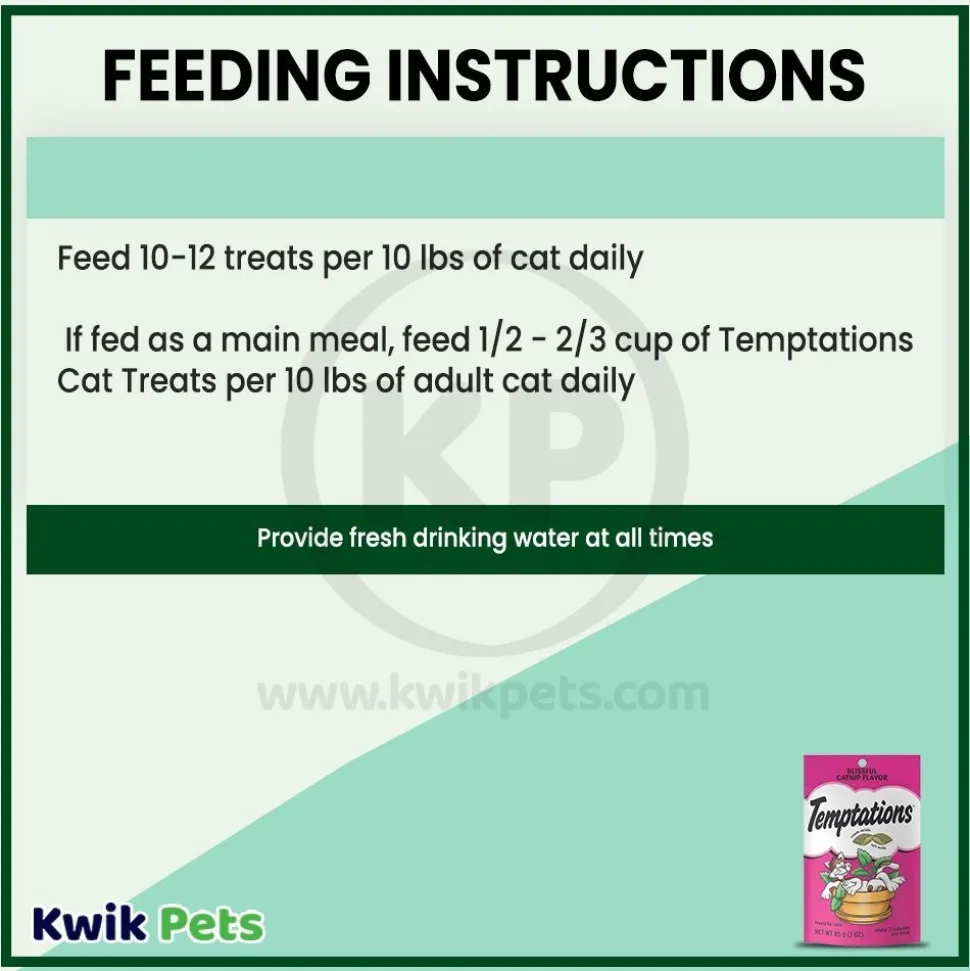 Temptations Classics Crunchy & Soft Adult Cat Treats Blissful Catnip 3-oz
