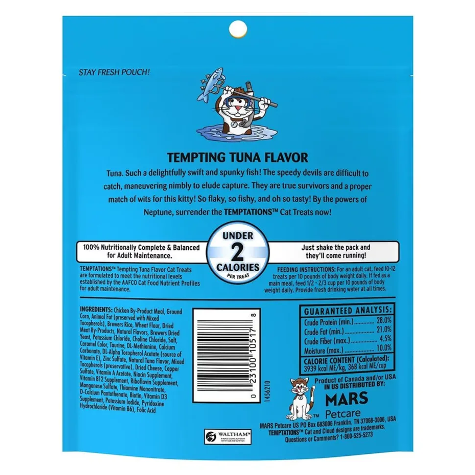 Temptations Classics Crunchy & Soft Adult Cat Treats Tempting Tuna 6.3-oz