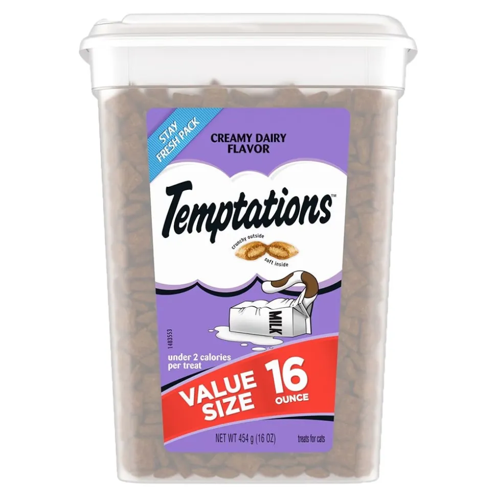 Temptations Classics Crunchy & Soft Adult Cat Treats Creamy Dairy 16-oz