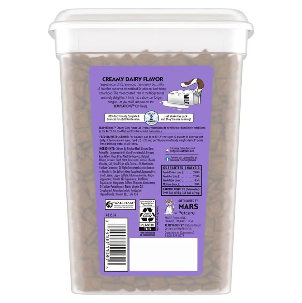 Temptations Classics Crunchy & Soft Adult Cat Treats Creamy Dairy 16-oz