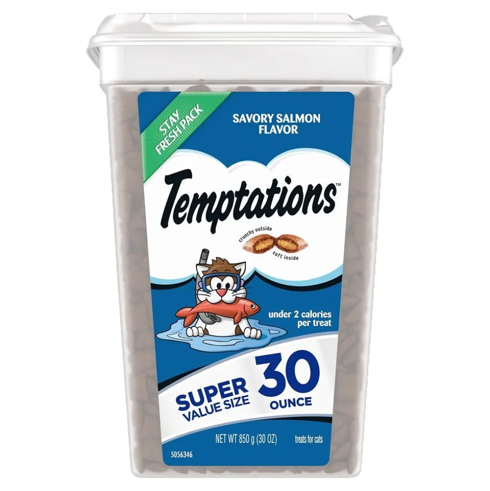 Temptations Classics Crunchy & Soft Adult Cat Treats Savory Salmon 30-oz