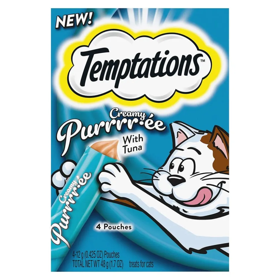 Temptations Creamy Creamy Purée Lickable Cat Treats Tuna 1.7-oz