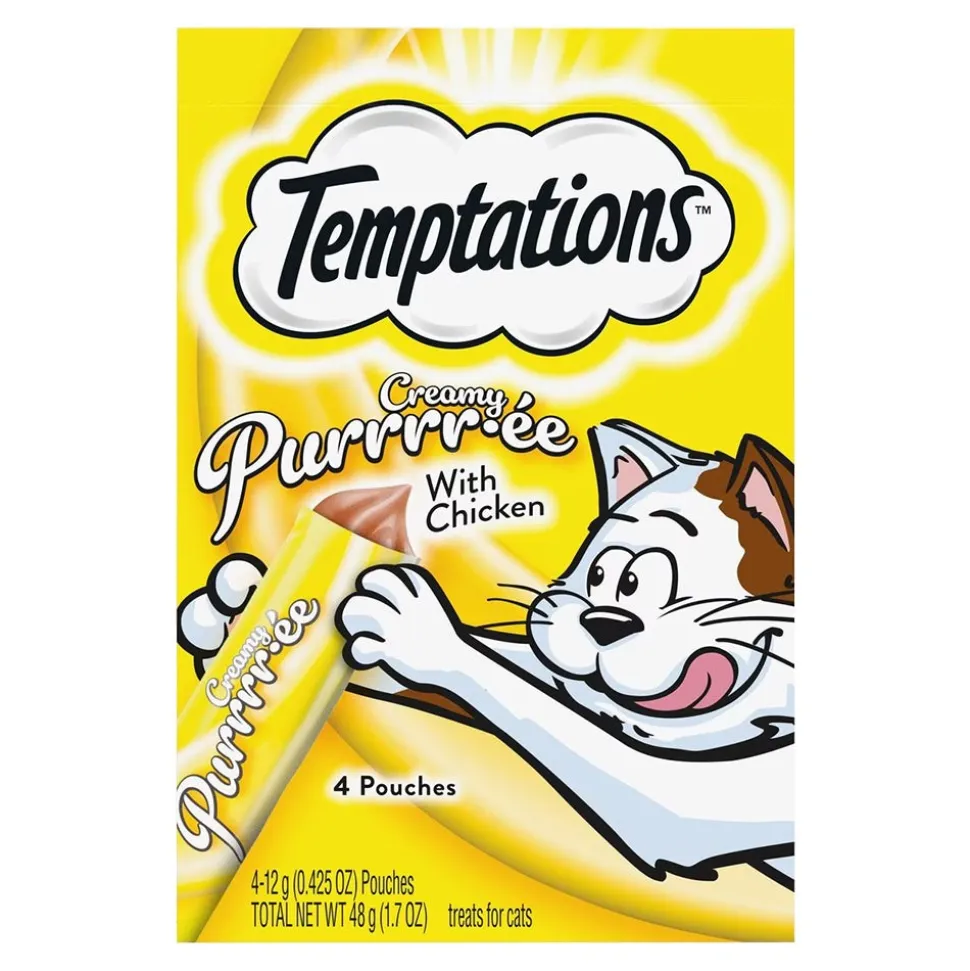 Temptations Creamy Creamy Purée Lickable Cat Treats Chicken 1.7-oz