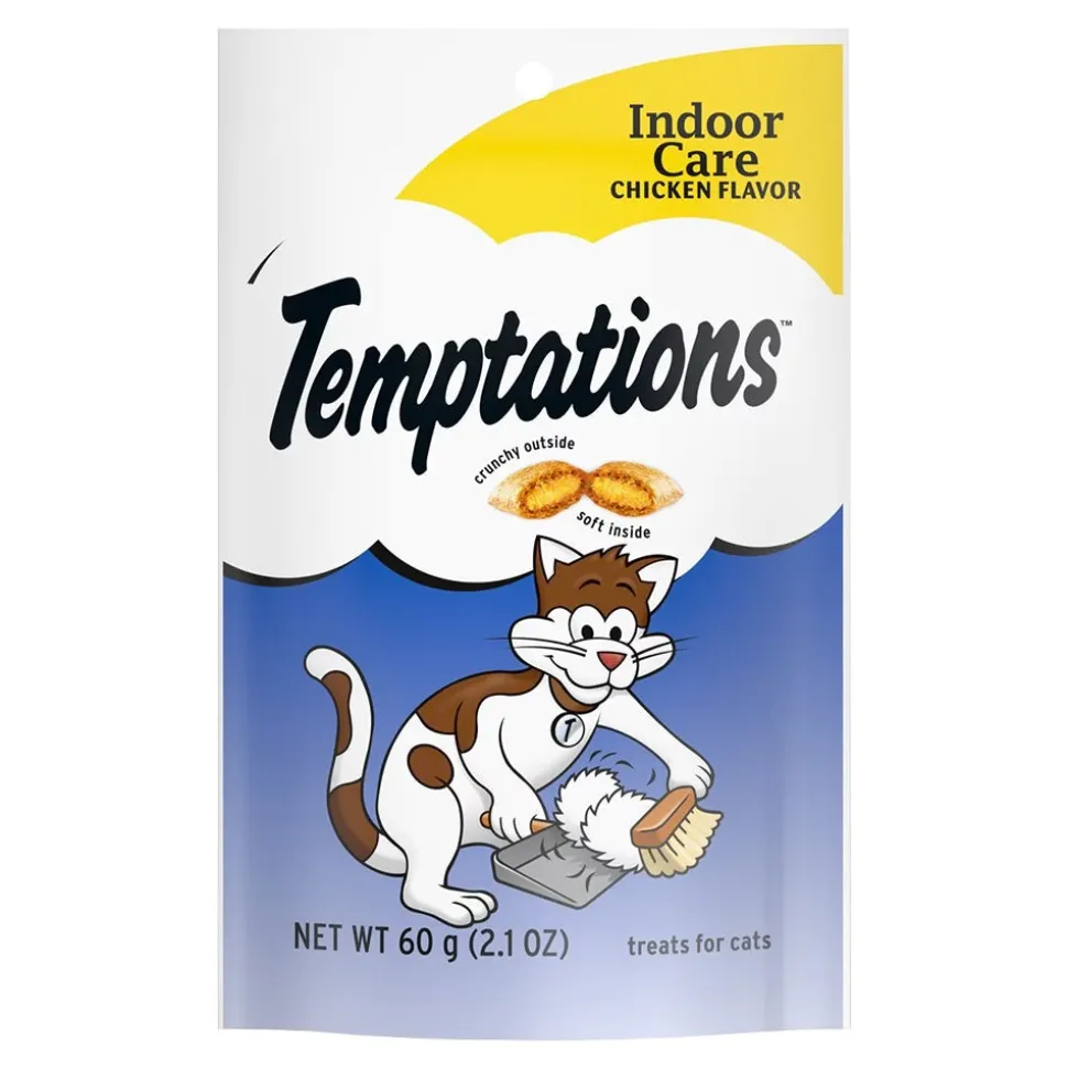 Temptations Indoor Care Crunchy & Soft Adult Cat Treats Chicken 2.1-oz
