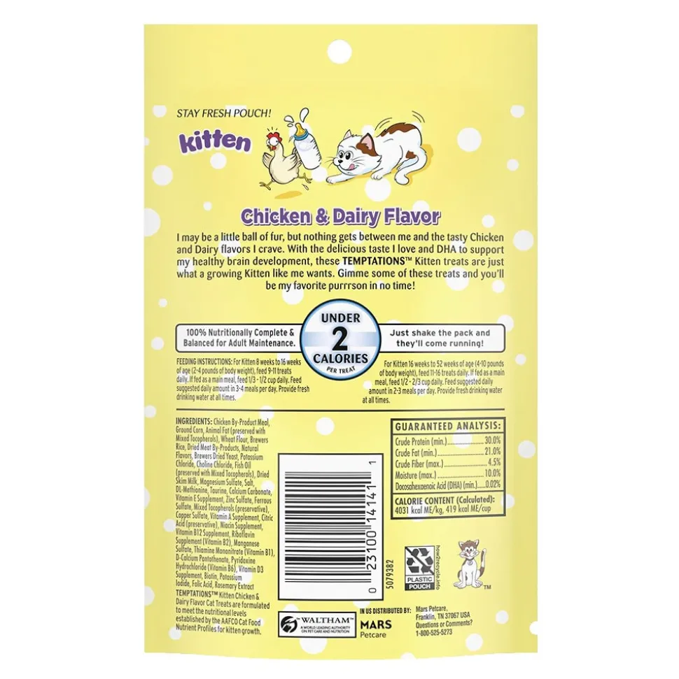 Temptations Kitten Cat Treat Chicken & Dairy 3-oz