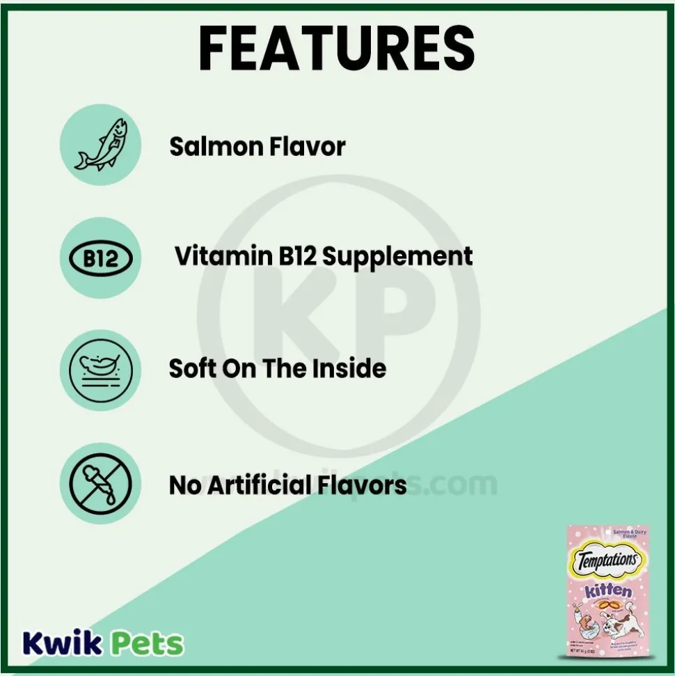Temptations Kitten Cat Treat Salmon & Dairy 3-oz