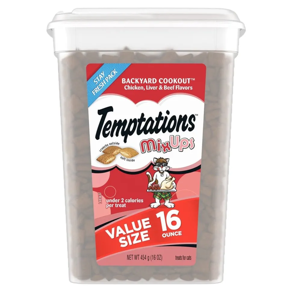 Temptations MixUps Backyard Cookout Flavor Crunchy & Soft Adult Cat Treats 16-oz
