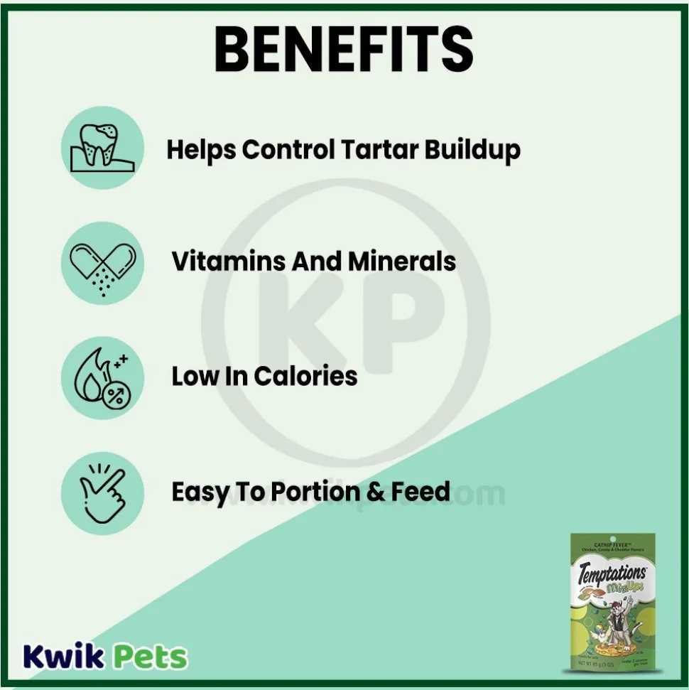 Temptations MixUps Catnip Fever Crunchy & Soft Adult Cat Treats 3-oz