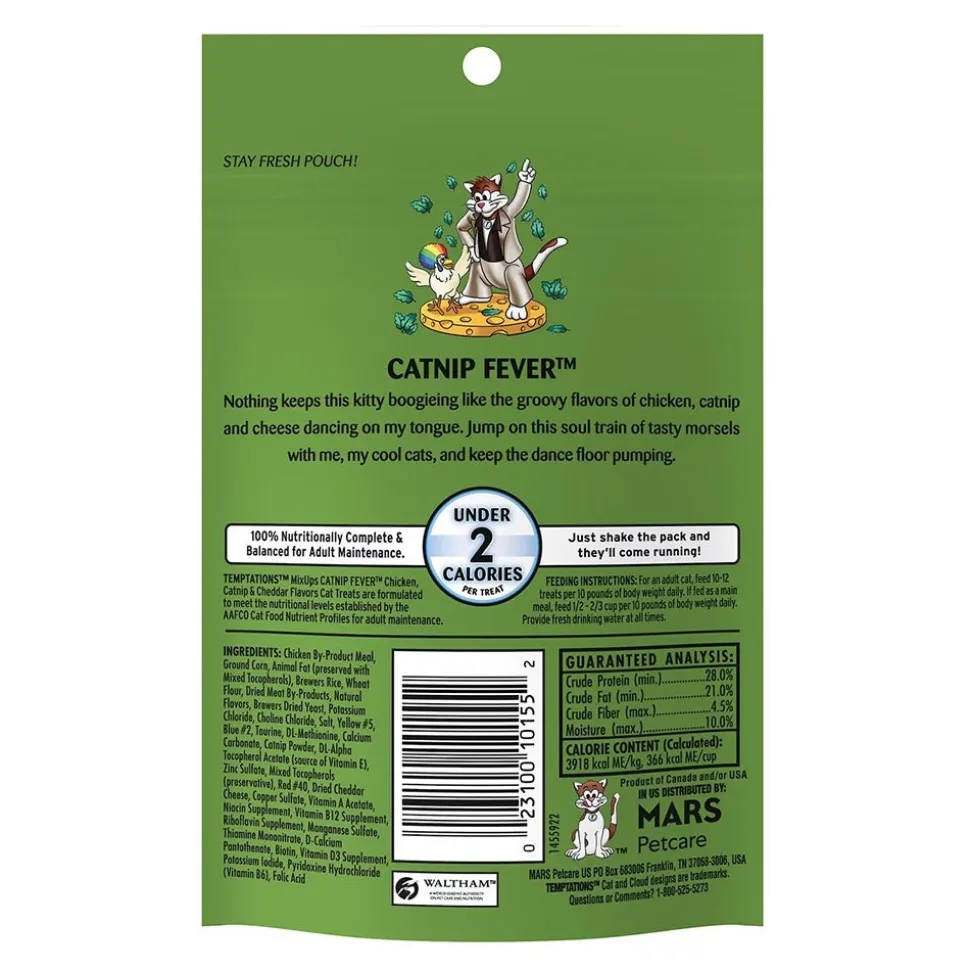 Temptations MixUps Catnip Fever Crunchy & Soft Adult Cat Treats 3-oz