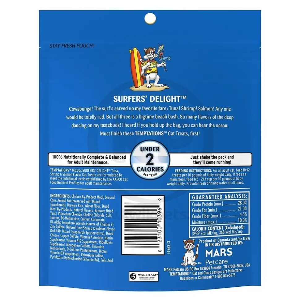 Temptations MixUps Surfer's Delight Crunchy & Soft Adult Cat Treats 6.3-oz