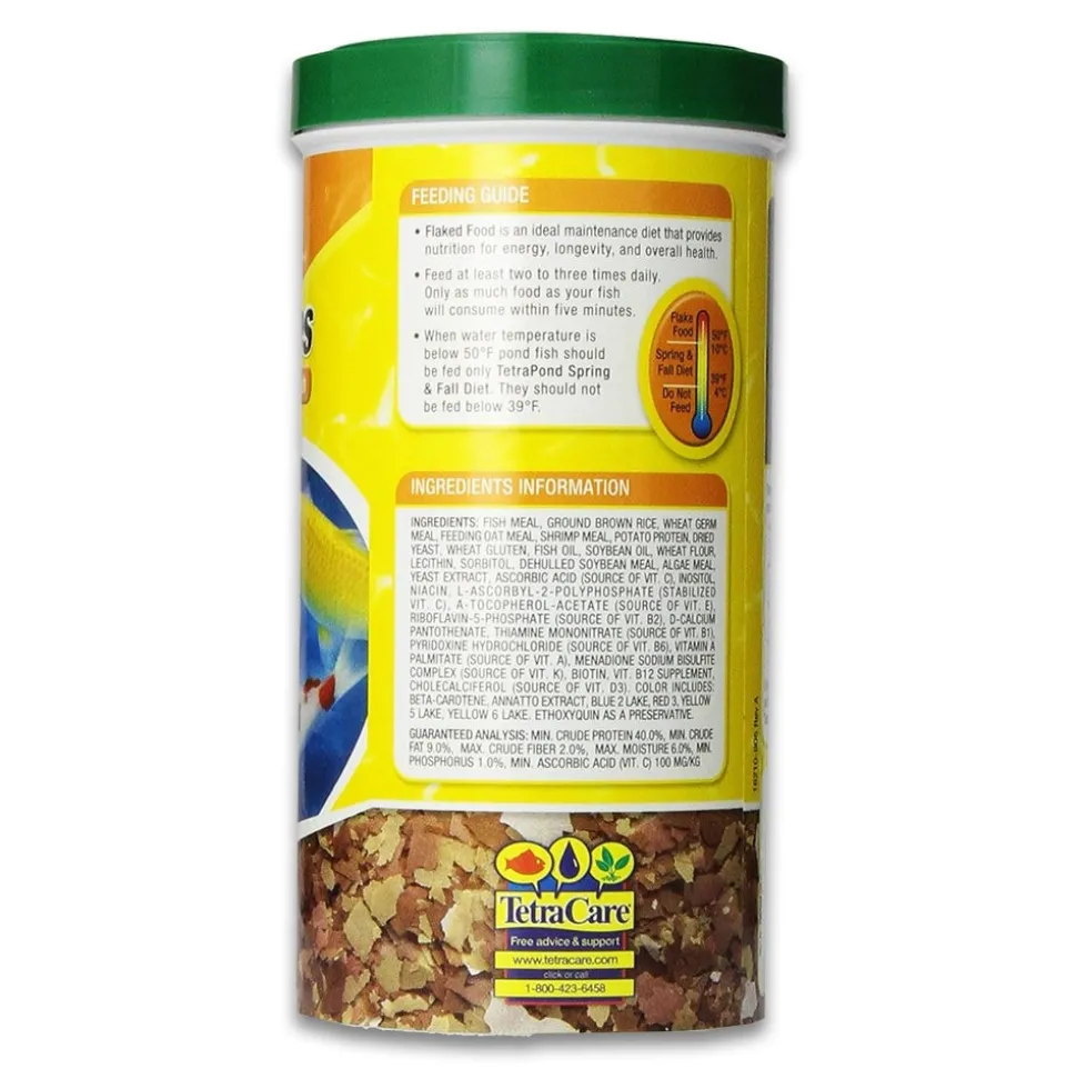 Tetra Pond Flakes Small Goldfish & Koi Fish Food 6.35-oz