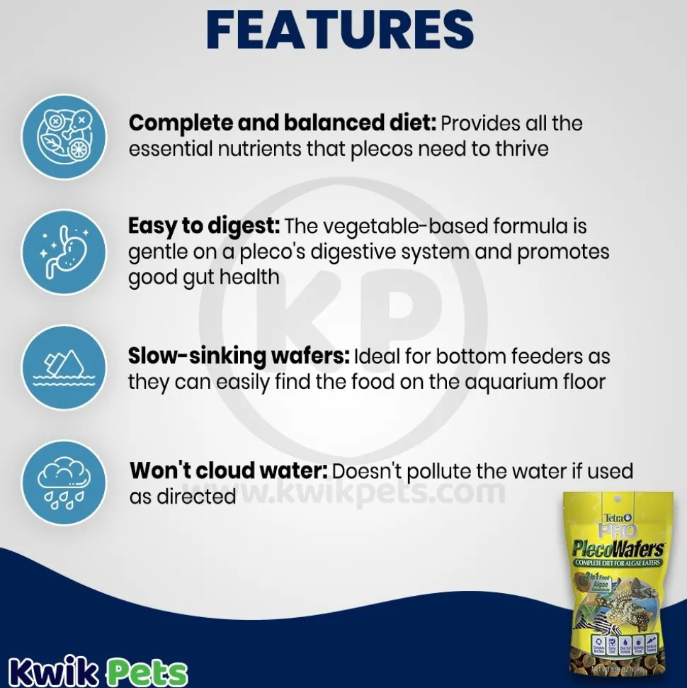 Tetra PRO PlecoWafers Complete Diet for Algae Eaters Fish Food 5.29-oz