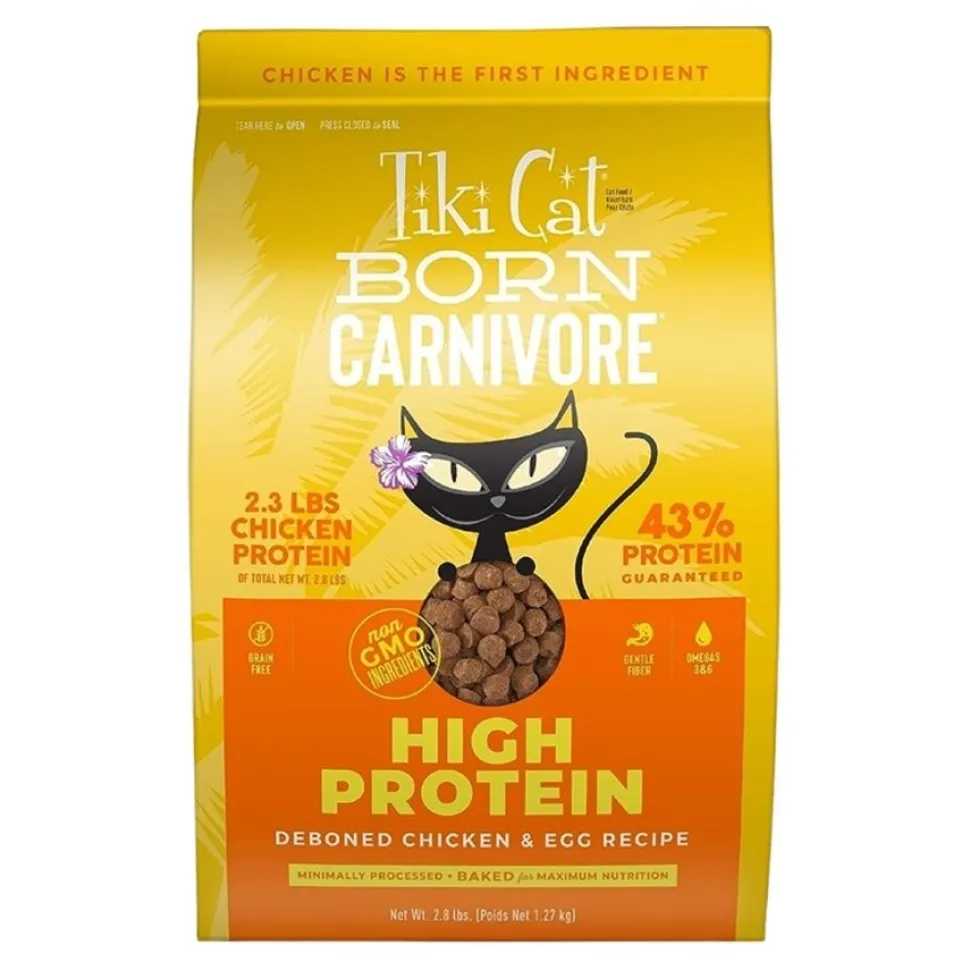 Tiki Pets Cat Born Carnivore High Protein Dry Cat Food Deboned Chicken & Egg 2.8-lb