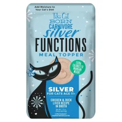 Tiki Pets Cat Born Carnivore Silver Functional Cat Food Topper Chicken & Duck Liver 1.5-oz