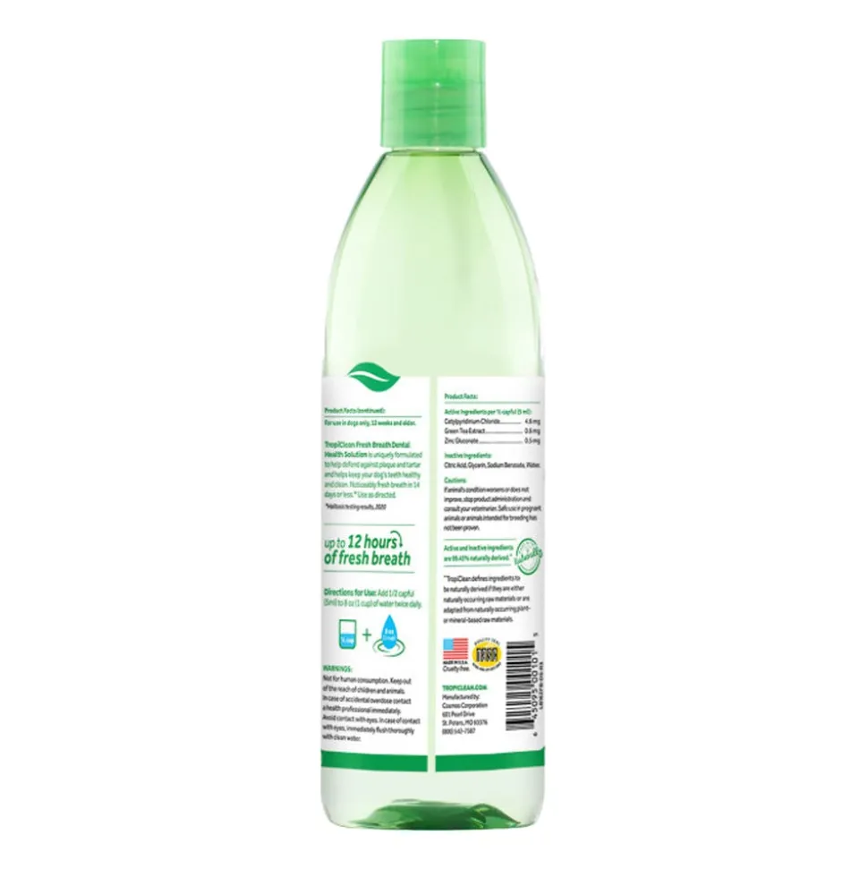 TropiClean Fresh Breath Oral Care Water Additive for Dogs 16-oz