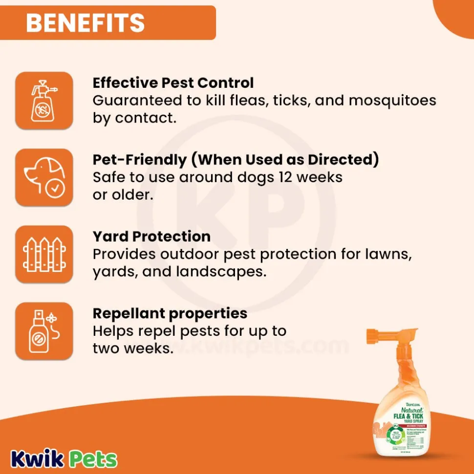 TropiClean Natural Flea & Tick Maximum Strength Yard Spray 32-oz
