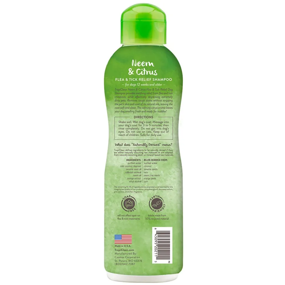 TropiClean Neem & Citrus Flea & Tick Relief Shampoo for Dogs 20-oz