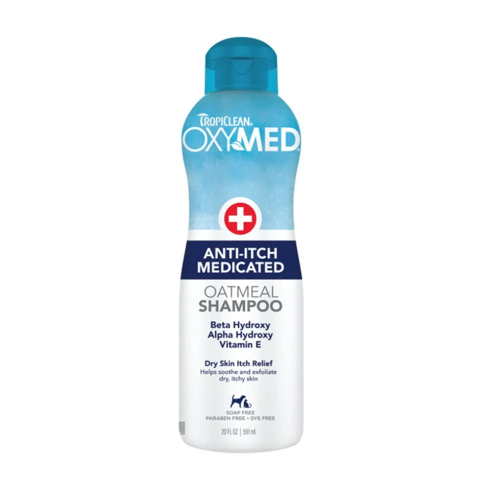 TropiClean OxyMed Anti-Itch Medicated Oatmeal Shampoo for Dogs & Cats 20-oz