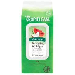 TropiClean Watermelon 2-in-1 Wipes for Dogs & Cats 100 Count
