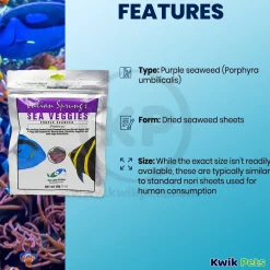 Two Little Fishies Julian Sprung's Seaveggies Purple Seaweed Fish Food 1-oz
