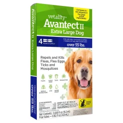 Vetality Avantect II Flea & Tick for Extra Large Dogs over 55 lbs 4 Count 0.648-oz