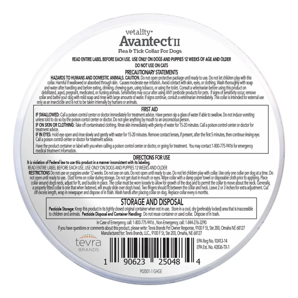 Vetality Avantect II Flea & Tick Collar for Dogs 2 Count 26-in