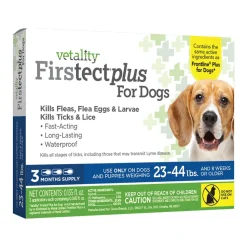 Vetality Firstect Plus Flea & Tick for Medium Dogs 23-44 lbs 3 Count