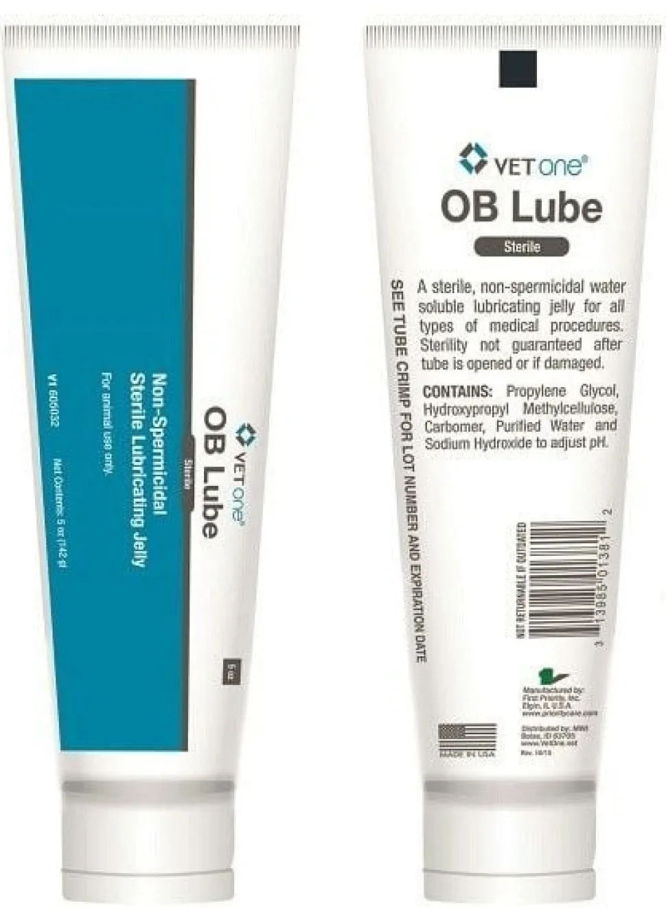 VetOne OB Lube Non-Spermicidal Sterile Lubricating Jelly for Animals 5-oz