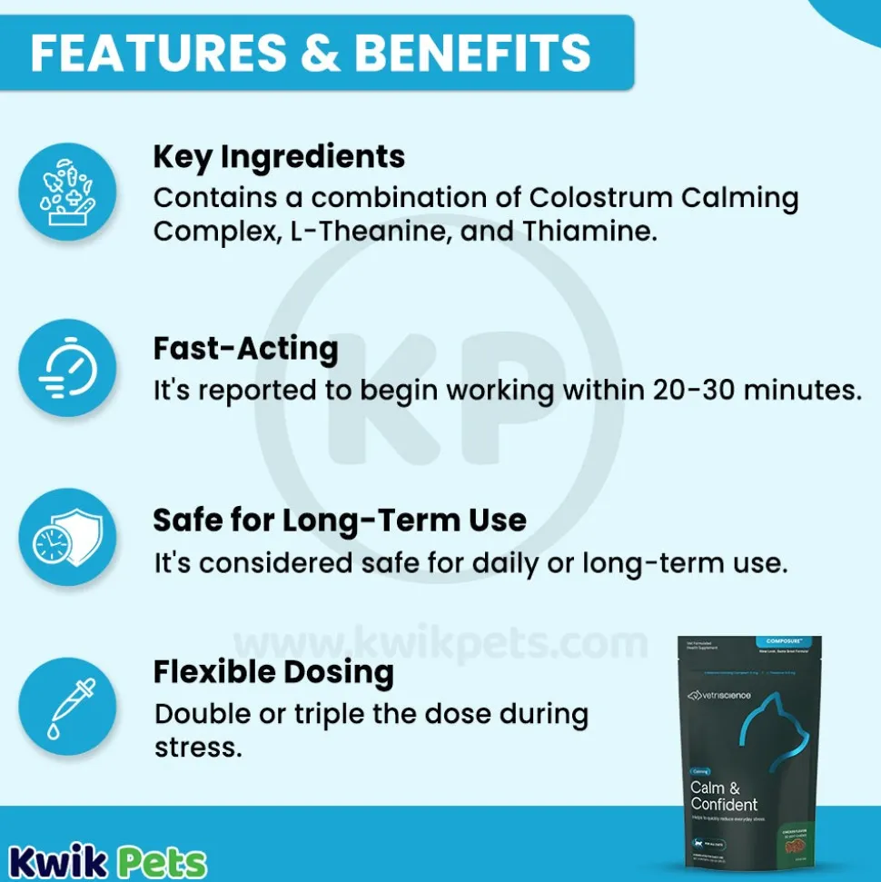VetriScience Composure Cat Calming Chews Chicken Flavor 30 Count