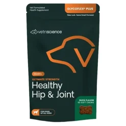 VetriScience GlycoFlex Plus Ultimate Strength Healthy Hip & Joint Soft Chews for Dogs Duck Flavor 60 Count 15.34-oz