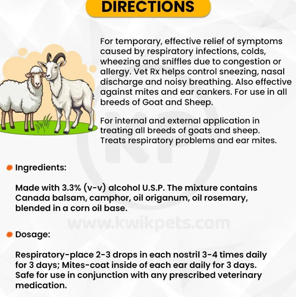 VetRx Goat & Sheep Aid Respiratory Support Solution 2-oz