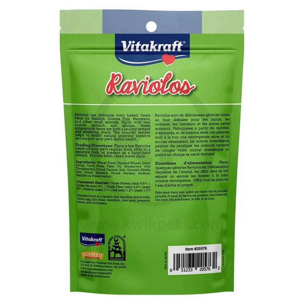 Vitakraft Raviolos Oven-Baked Treats for Pet Rabbits, Guinea Pigs & Hamsters 5-oz