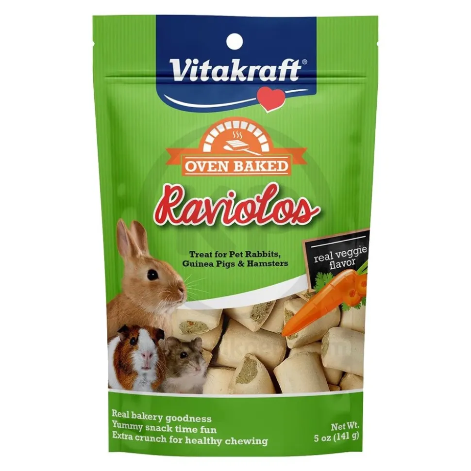 Vitakraft Raviolos Oven-Baked Treats for Pet Rabbits, Guinea Pigs & Hamsters 5-oz