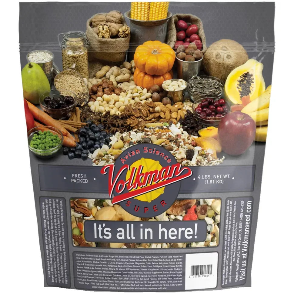 Volkman Seed Company Avian Science Super African Grey Parrot Bird Treat 4-lb