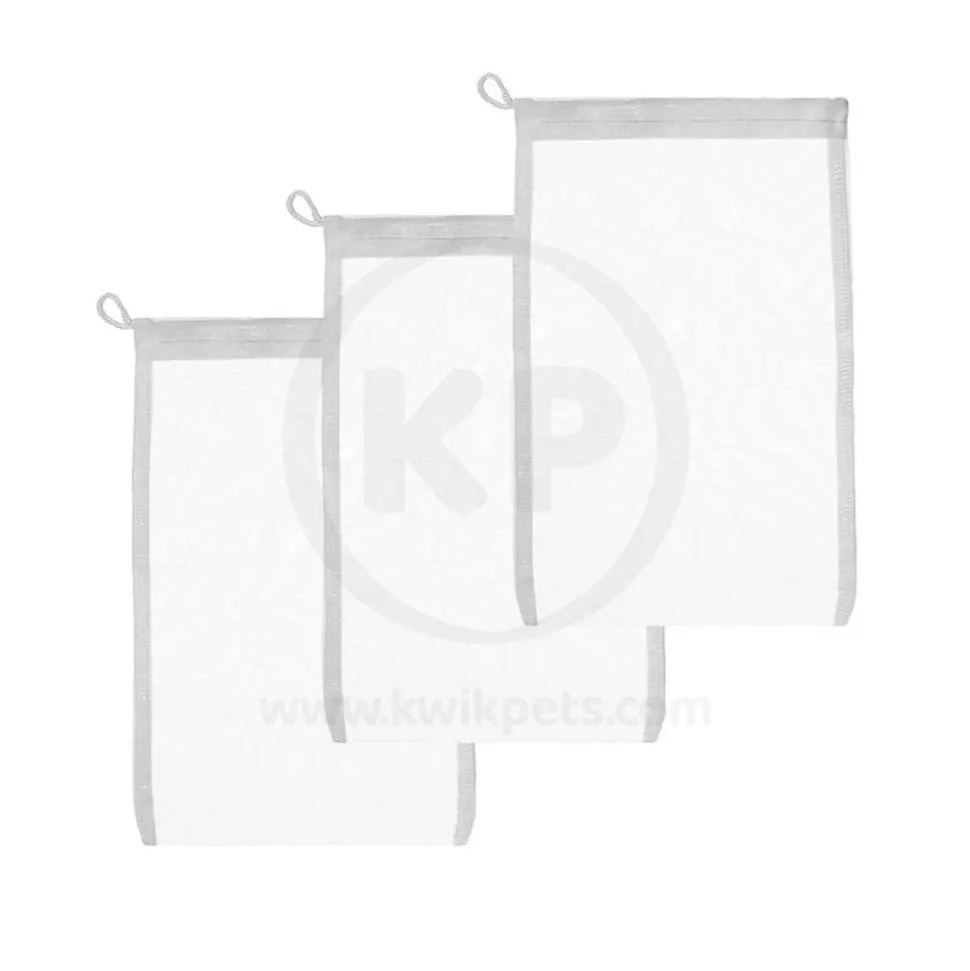 Weco Products Fine Mesh Drawstring Filter Media Bag for Aquarium White 4 in X 8 in