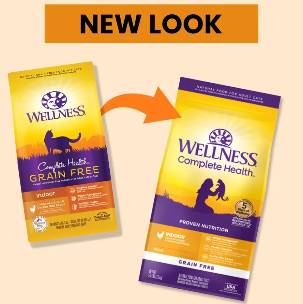 Wellness Complete Health Grain-Free Indoor Adult Dry Cat Food Deboned Chicken & Chicken Meal Recipe 5.5-lb