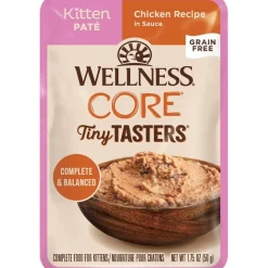 Wellness CORE Tiny Tasters Grain-Free Kitten Pate Wet Cat Food Chicken 1.75-oz