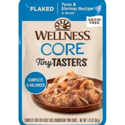 Wellness CORE Tiny Tasters Grain-Free Flaked Wet Cat Food Tuna & Shrimp 1.75-oz