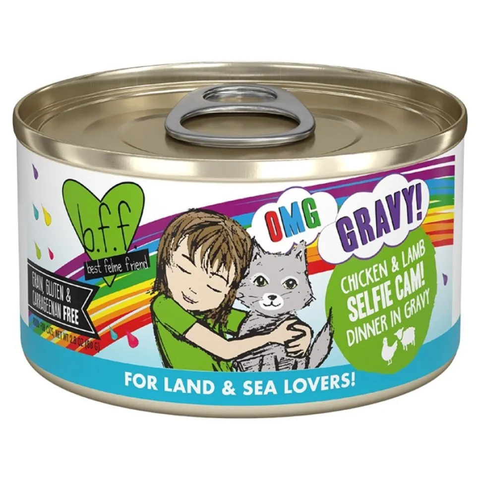 Weruva B.F.F. OMG Chicken & Lamb Selfie Cam! Dinner in Gravy Wet Cat Food 2.8-oz