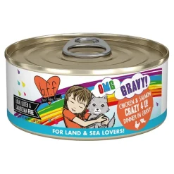 Weruva B.F.F. OMG Chicken & Salmon Crazy 4 U! Dinner in Gravy Wet Cat Food 5.5-oz