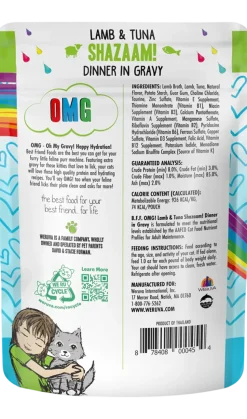Weruva B.F.F. OMG Lamb & Tuna Shazaam! Dinner in Gravy Wet Cat Food Pouches 2.8-oz