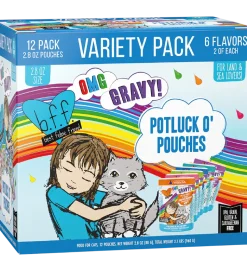 Weruva B.F.F. OMG Potluck O' Pouches Variety Pack Wet Cat Food 2.8-oz Pouches 12 Count