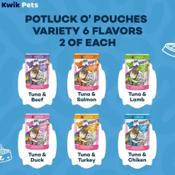 Weruva B.F.F. OMG Potluck O' Pouches Variety Pack Wet Cat Food 2.8-oz Pouches 12 Count