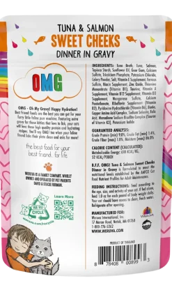 Weruva B.F.F. OMG Tuna & Salmon Sweet Cheeks Dinner in Gravy Wet Cat Food Pouches 3-oz
