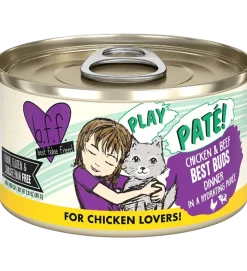 Weruva B.F.F. PLAY Paté Chicken & Beef Best Buds Dinner in a Hydrating Purée Wet Cat Food 2.8-oz