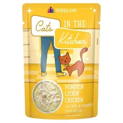 Weruva Cats in the Kitchen Pumpkin Lickin' Chicken Wet Cat Food Chicken in Pumpkin Soup Recipe 3-oz