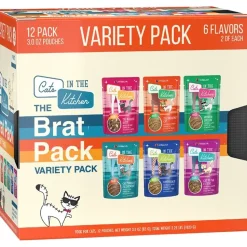 Weruva Cats in the Kitchen Slide N' Serve The Brat Variety Pack Wet Cat Food Pouches 3-oz 12 Count