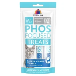 Weruva Wx Phos Focused Lickable Cat Treats Chicken & Tilapia Formula in Hydrating Purée 0.5-oz Tubes 5 count